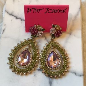 Betsey Johnson Statement Floral Earrings